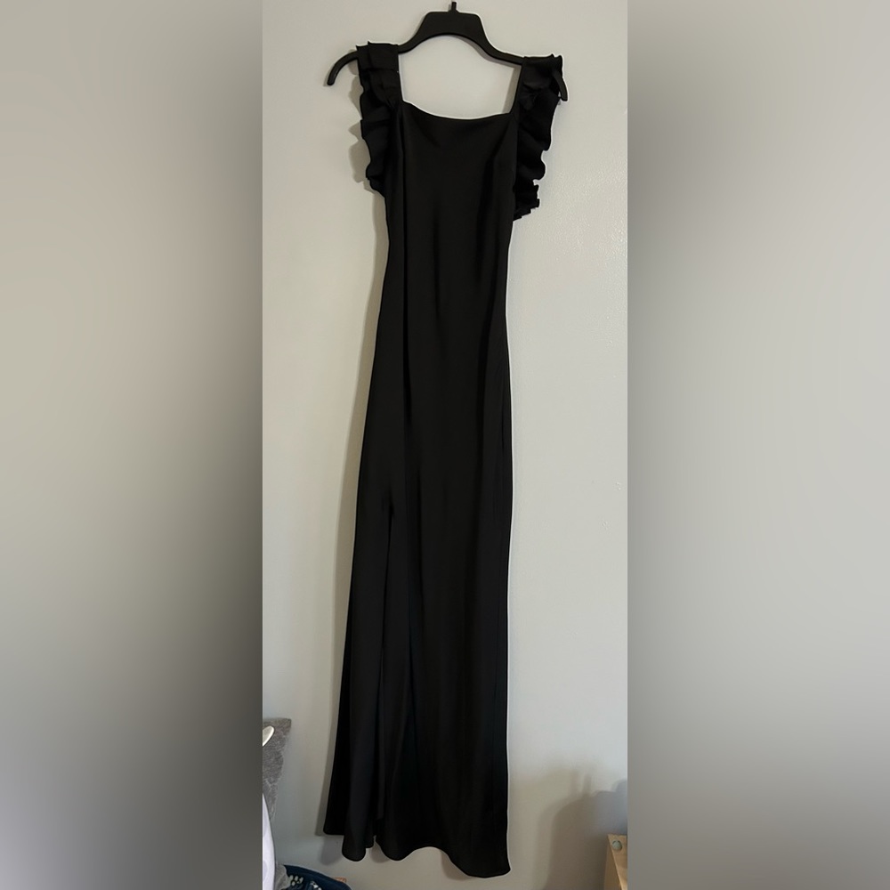 black silk prom dress